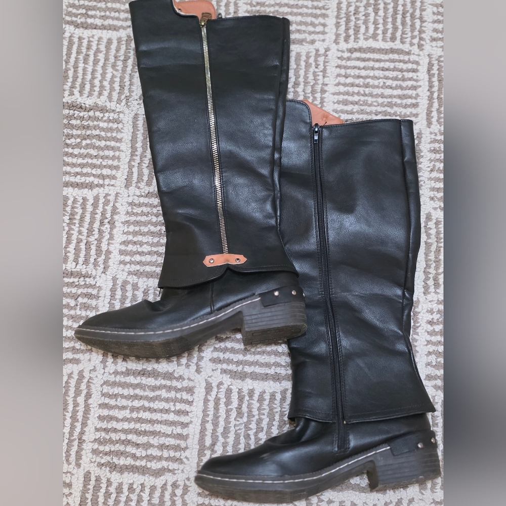 Rieker Black Knee-High Women's Boots - Picture 8 of 11